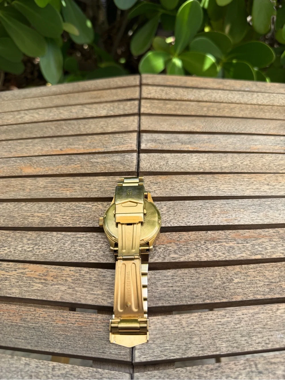 Nixon Sentry Gold Tone Day Date Watch